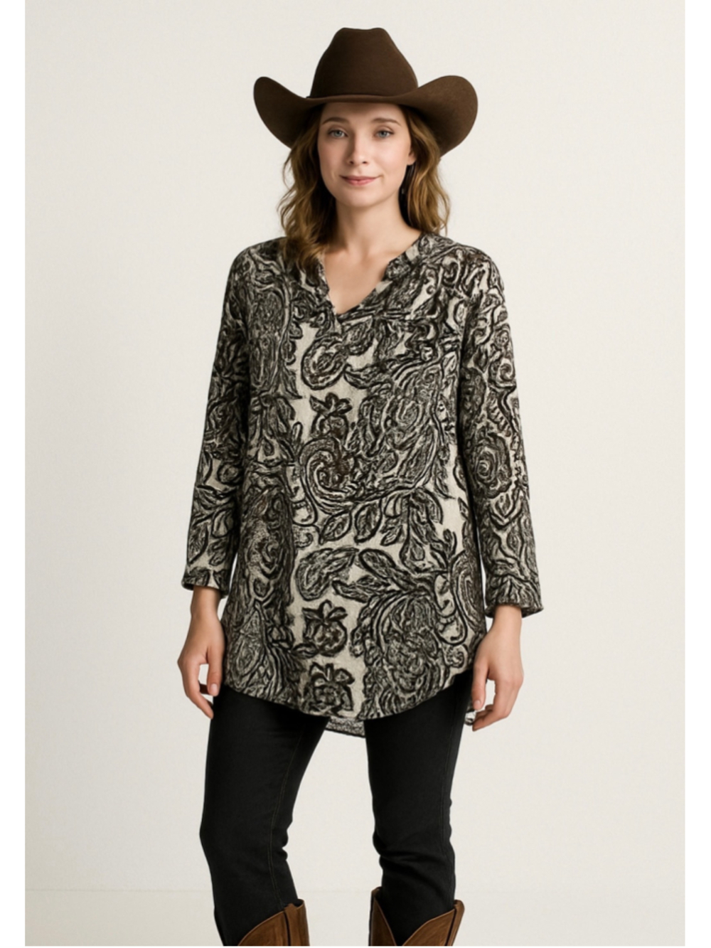 Women's Ariat Paisley Print Blouse, Size M | Ranch wear | Rodeo | Western